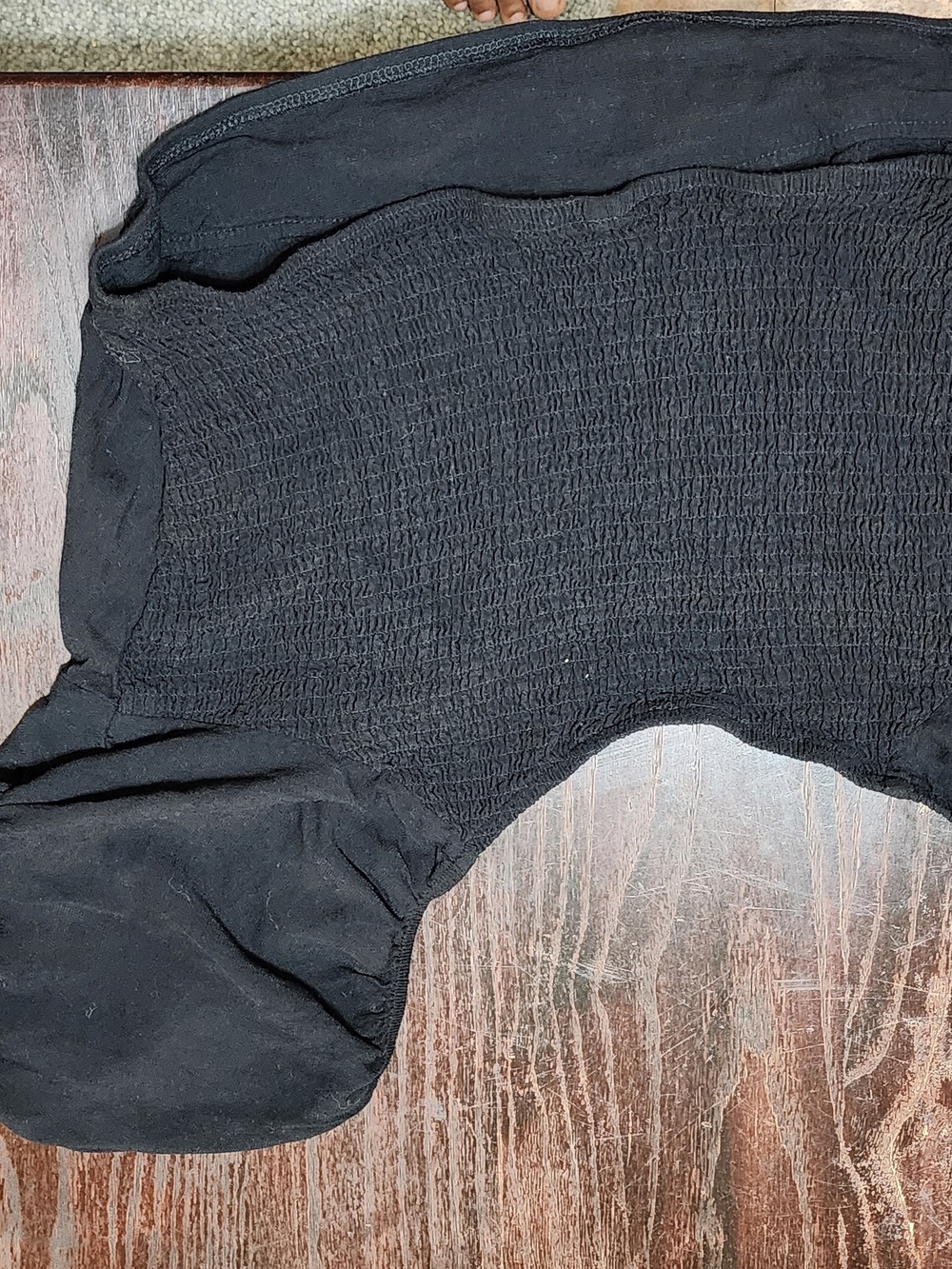 Women’s Black Smocked Crop Top